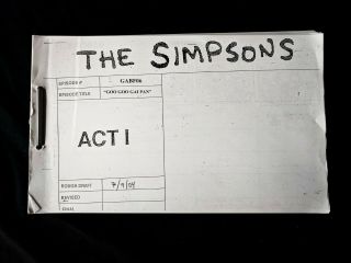 The Simpsons Production Goo Goo Gai Pain Storyboard 65 Pages