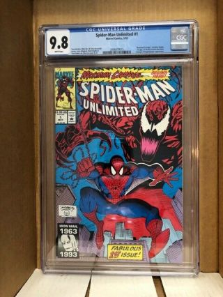 Maximum Carnage Spider - Man Unlimited 1 Cgc 9.  8 Marvel Comic 5/93