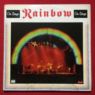 Rainbow On Stage 2 Lp Rare White Label Promo (1977) Oyster Oy - 2 - 1801