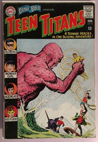 Brave And The Bold Teen Titans 60 1965 Comic First Appearance Wonder Girl Gd,