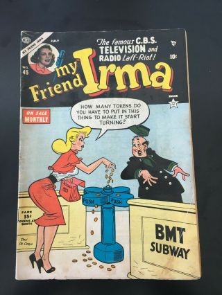 My Friend Irma 45 - Dan Decarlo - Stan Lee - Atlas - Pre - Code - 1954 - Classic Boobs Joke