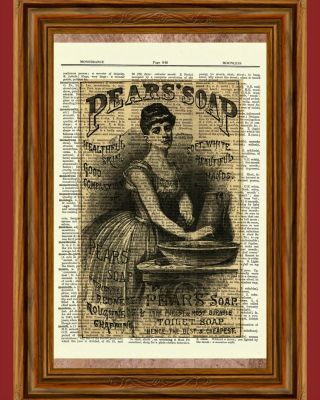 Victorian Lady Dictionary Art Print Poster Picture Pear 