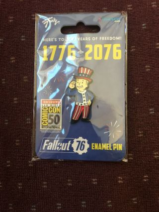Sdcc 2019 Toynk Fallout Vault Boy Uncle Sam Exclusive Limited Edition Pin