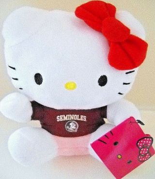 Florida State University Fsu Seminoles 6 " Hello Kitty Sanrio Stuffed Toy Animal