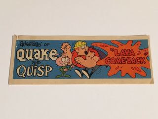 Adventures Of Quake & Quisp Lava Come Back Mini Comic Quaker Oats Cereal Premium