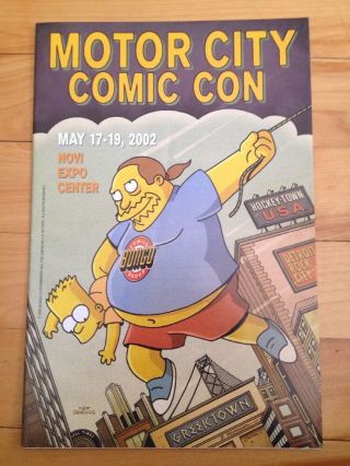 Motor City Comic Con Program 2002 Bart Simpson Cover