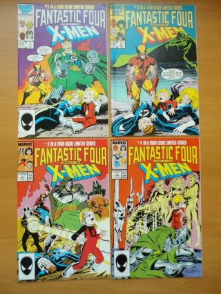 Fantastic Four Vs X - Men 1 - 4 Complete Set (1986) Marvel Comics Dr Doom Wolverine
