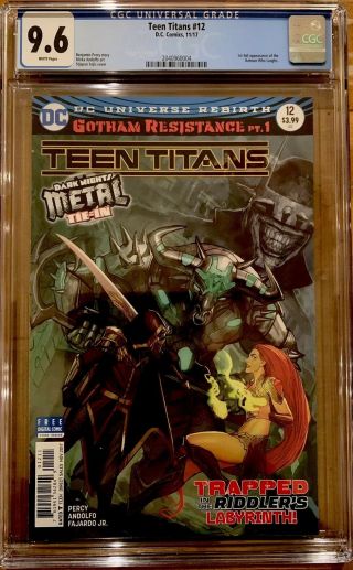 Teen Titans 12 Cover A Cgc 9.  6 1st Appearance Of The Batman Who Laughs.  1st Print
