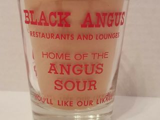 Vintage 1970s Black Angus Restaurant Texas Bull Shot Glass Low Ball