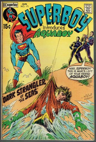 Superboy 171 Vf,  /8.  5 - 1st Appearance Of Aquaboy