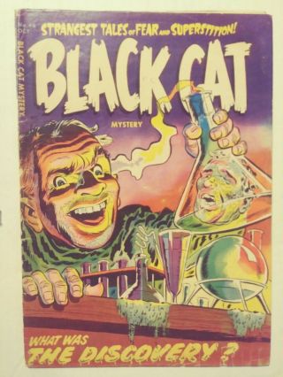 Black Cat Mystery Comics 46 4.  0 Pre Code Horror Acid Electrocution Comic Scarce