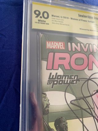 Invincible Iron Man 7 Variant CGC 9.  0 First Riri Williams 2016 Signed Bendis 3