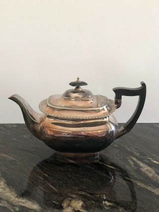 Vintage English Silver Plated Deco Stylish Teapot And Solid Walker Hall