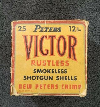 Vintage Remington Dupont Kleanbore & Peters Victor Shotgun Shell Box Empty Boxes