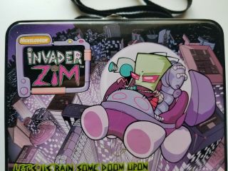 Invader Zim & Gir Metal Lunch Box with Strap - 2001 Rare Collectible 2