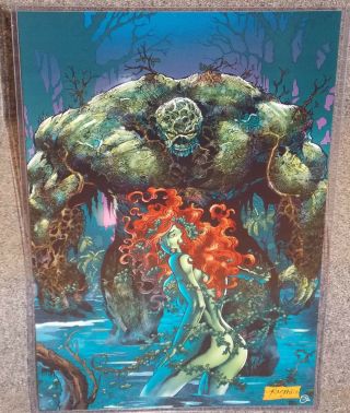 Poison Ivy & Swamp Thing Glossy Art Print 11 X 17 In Hard Plastic Sleeve