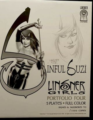 Joseph Linsner Sinful Suzi Portfolio With Sinful Suzi Sketch Not Numbered