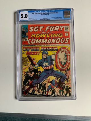Sgt Fury 13 Cgc 5.  0 1st Meeting Of Fury And Captain America