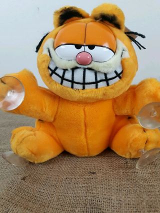 Vtg Garfield Window Cling Plush Stuffed Suction Cup Hang In Your Face W/tags