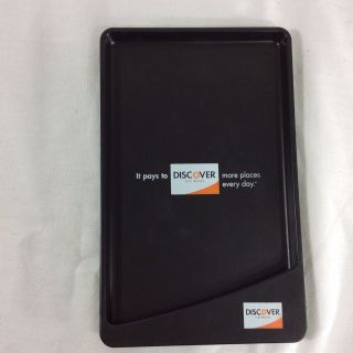 Discover Card Change Tip Tray Credit Charge Pay Coin Black Plastic Restaurant