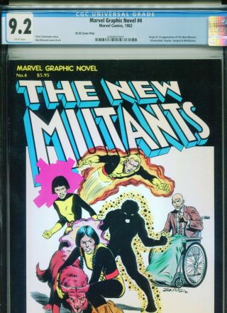 1982 Marvel Graphic Novel 4 1st Mutants $5.  95 Canadian Variant Cgc 9.  2 White