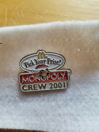 Mc Donalds Monopoly Pin Pick Your Prize Crew 2001
