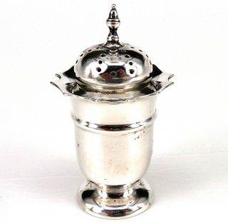 Edwardian Silver Pepper Pot 1906 Hallmarked Sterling William Hutton & Sons Ltd
