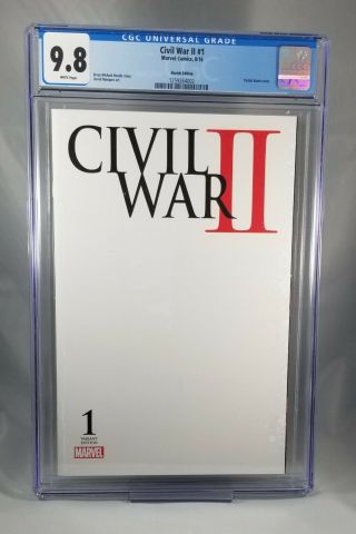 Civil War Ii 1 Cgc 9.  8 Blank Sketch Cover For Comiccon Sketch