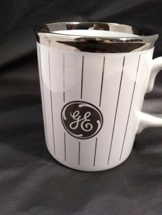 Vintage General Electric Ge Coffee Mug Cup Silver Stripes Made In England Tams