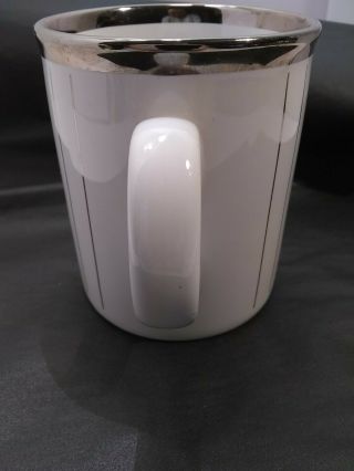 Vintage General Electric GE Coffee Mug Cup Silver Stripes Made in England Tams 3