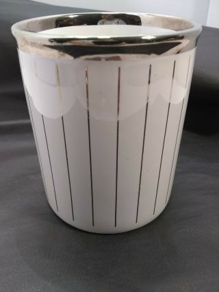 Vintage General Electric GE Coffee Mug Cup Silver Stripes Made in England Tams 5