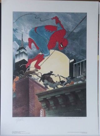 Marvel Peter Parker Spider Man Black Cat Charles Vess Stan Lee Signed 1988
