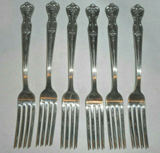 6 Wm Rogers Mfg Co Magnolia Grill Dinner Fork Extra Plate Rogers