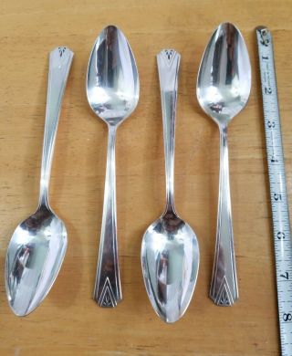 4 Oneida Vintage 1929 Deauville Patrn Silverplated Place/oval Soup Spoons