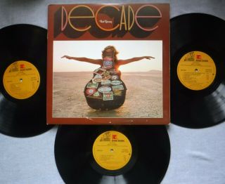 Neil Young Decade Triple Lp Reprise 3rs 2257 1977 Trifold Orange Labels Ex/vg,