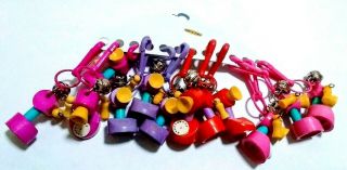 1) Nos Vintage 80s Candlestick Telephone Phone Plastic Clip On Bell Charm Neck