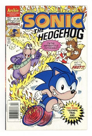 Sonic The Hedgehog (archie) 5 1993 Vg/fn 5.  0