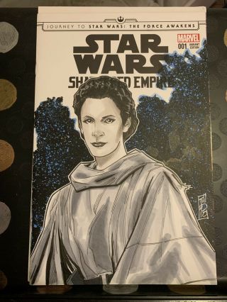 Star Wars Shattered Empire 001 Sketch Variant W/ Leia Art (2018)