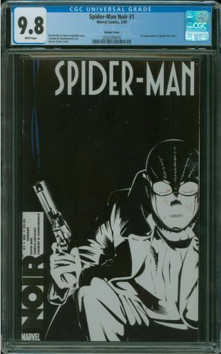 Spider - Man Noir 1 Cgc 9.  8 1st Appearance Of Spider - Man Noir Variant Cover