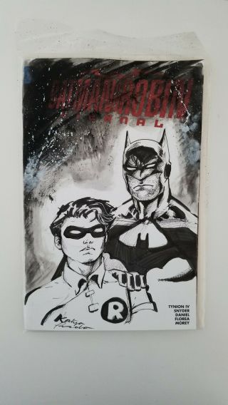 Batman And Robin Comic Book Sketch Cover Art By Katya Pineda