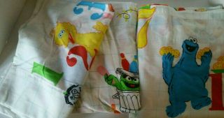 Vintage Sesame Street Numbers Twin Sheet Set 3 Piece Fitted/flat/pillowcase