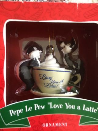 Warner Bros Studio - Pepe & Penelope Cup And Soccer Ornament Dated 2000