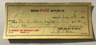 Vintage Coca - Cola Bottling Co.  Checks Three (3) different Checks 1923 1932 1933 2