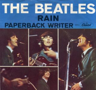 Vintage 45 R.  P.  M.  Picture Sleeve - The Beatles Rain/paperback Writer