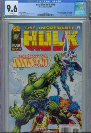 Incredible Hulk 449 Cgc 9.  6,  1997,  1st Appearance Thunderbolts
