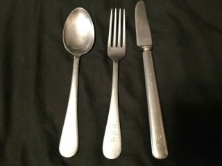 Vintage Us Navy Silverware.  Knife,  Fork,  And Spoon.