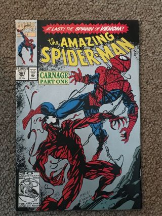 Spider - Man 361,  Fine, .  Venom Plus 1st Full App.  Carnage (marvel,  1992)