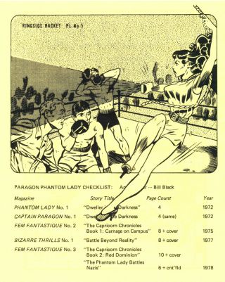 PHANTOM LADY FOX COMIC BOOK INDEX NO.  1 - RARE Paragon 1979 BILL BLACK - 4
