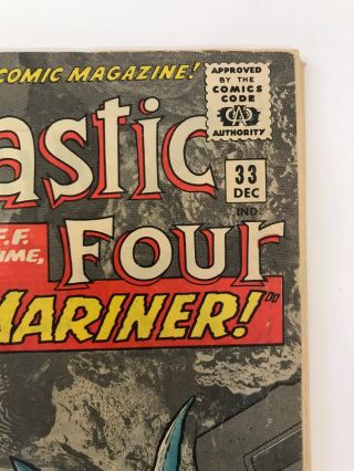 The Fantastic Four 33 Marvel Comics 1964 Jack Kirby GD - 3