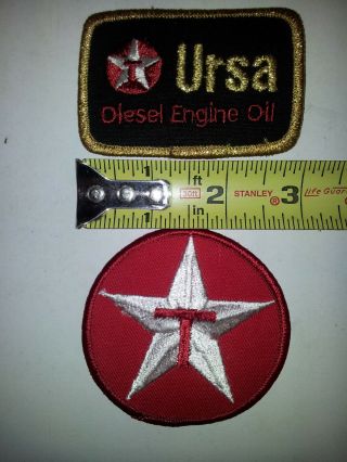 " 2 " Texaco Sew On Uniform Patches - - Star & Diesel Engine Oil